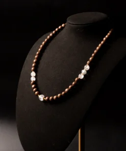 Alternative view of Ethereal Snowy Lotus Incense Beads Necklace