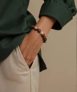 Alternative view of "Ethereal Snowy Lotus" Incense Beads Bracelet