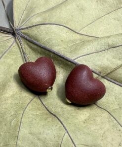Rose Incense Heart Earrings Detail