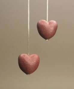Rose Incense Heart Earrings Close-up