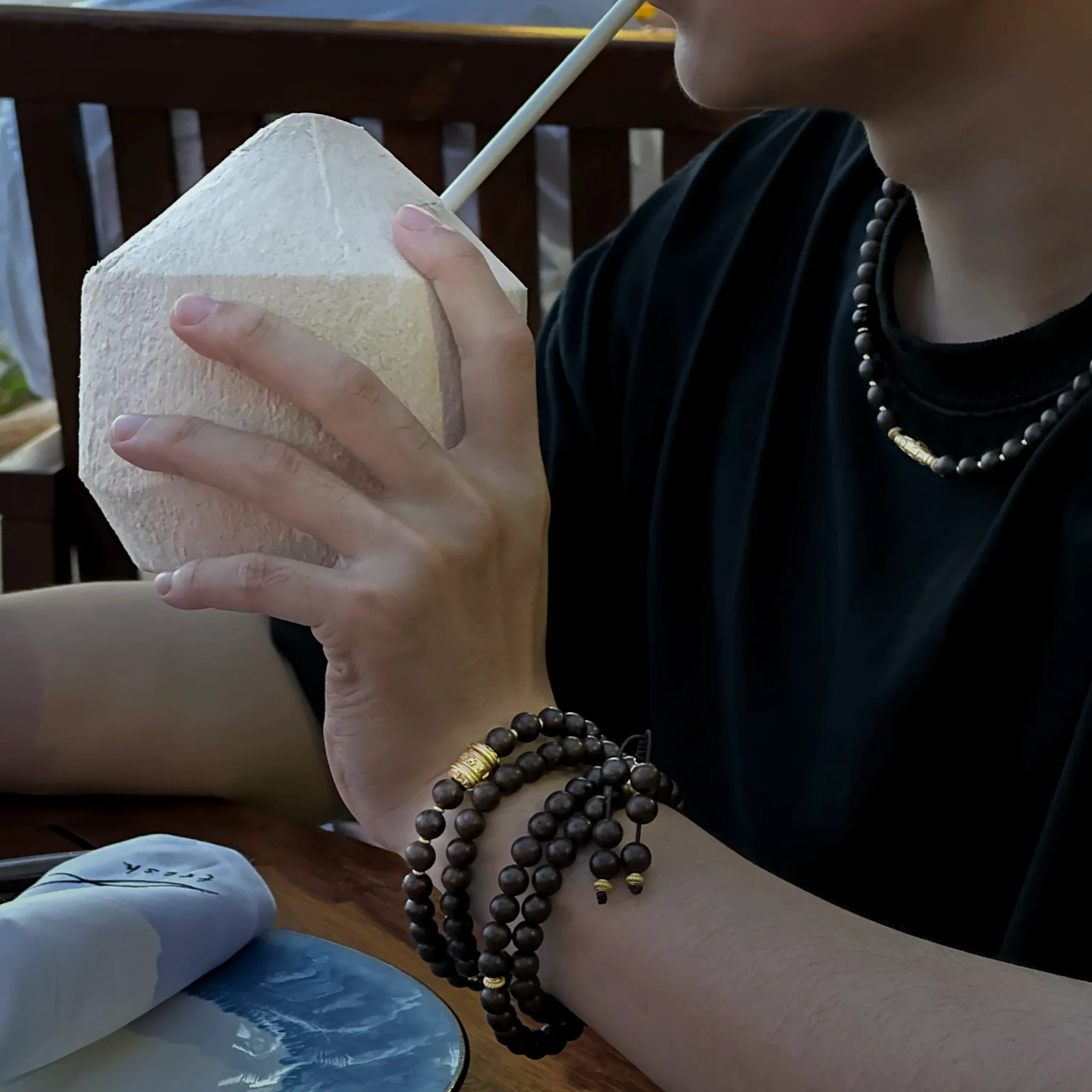 Ebony Agarwood Incense Beads Necklace - Image 5