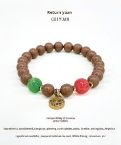 Alternative view of GUIYUAN Natural Chinese Herbal Incense Bead Bracelet